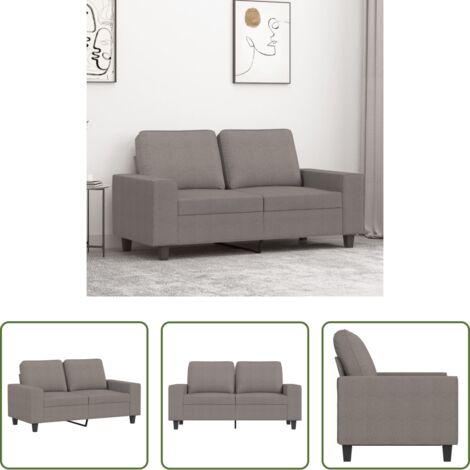 Sofá gris -  Sofá de 2 plazas de tela gris taupé 120 cm