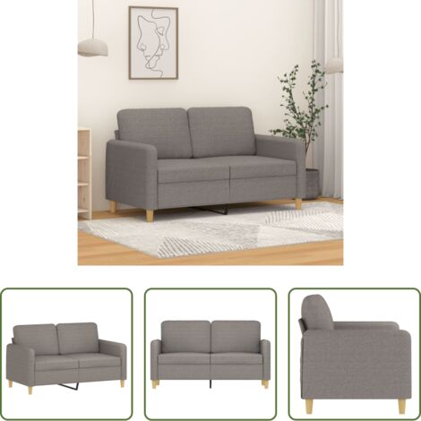 Sofá gris -  Sofá de 2 plazas de tela gris taupé 120 cm