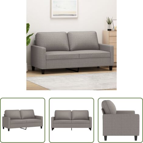Sofá gris -  Sofá de 2 plazas de tela gris taupé 140 cm