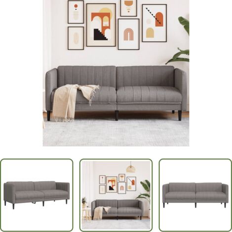 Sofá gris -  Sofá de 3 plazas tela gris taupe