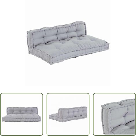 Sofá gris - Sofá modular de patchwork 2 pcs Gris 120 x 80 x 38 cm tela