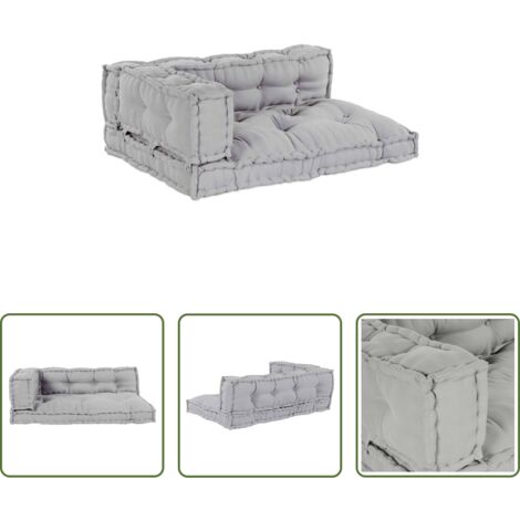 Sofá gris - Sofá modular de patchwork 3 pcs Gris 120 x 80 x 38 cm tela