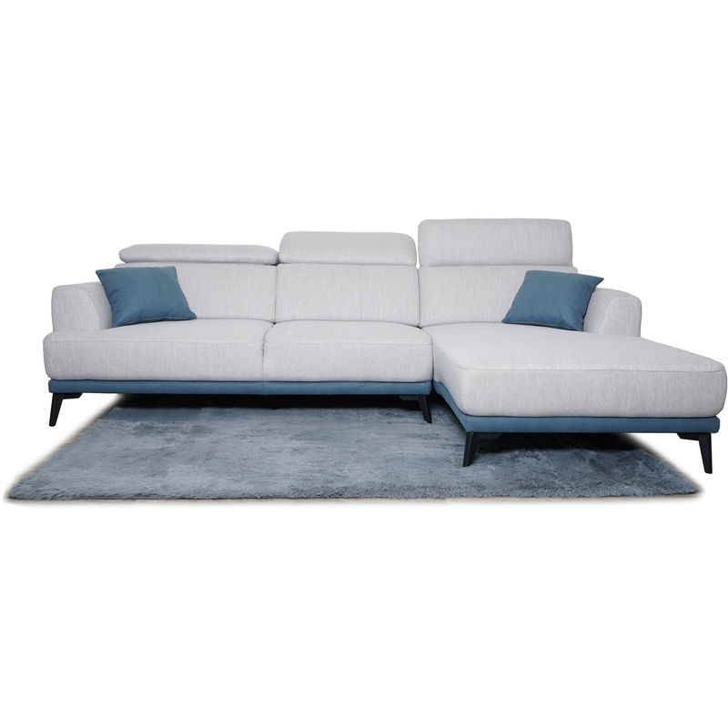 Sofa 293, Couch Ecksofa L-Form, Liegefläche Nosagfederung Taschenfederkern Teppich verstellbar ~ rechts, hellgrau - HHG