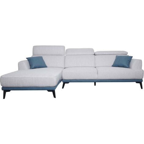 Sofa HHG-520, Couch Ecksofa L-Form 3-Sitzer, Liegefläche Nosagfederung Taschenfederkern verstellbar 277cm links, hellgrau
