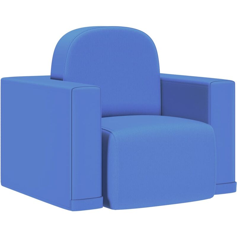 

Sofá infantil 2 en 1 de cuero sintético azul