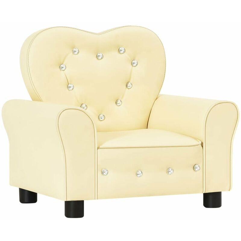 

Sofa infantil de cuero sintetico blanco