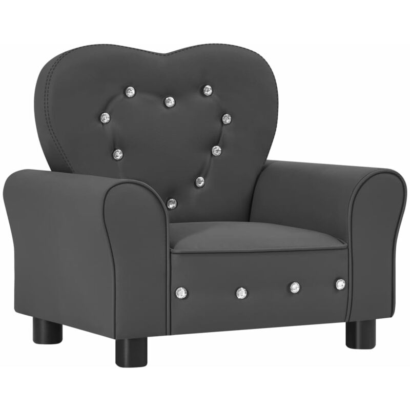 

Sofá infantil de cuero sintético gris