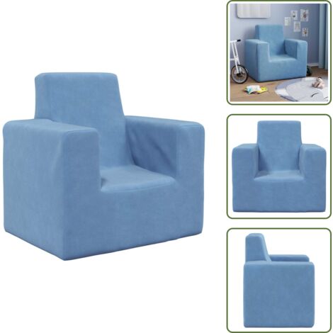 Sofá infantil - vidaXL Sofá para niños felpa suave azul - Sofá para niños azul