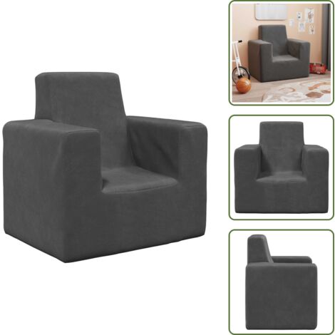 Sofá infantil - vidaXL Sofá para niños felpa suave gris antracita - Sofá cómodo