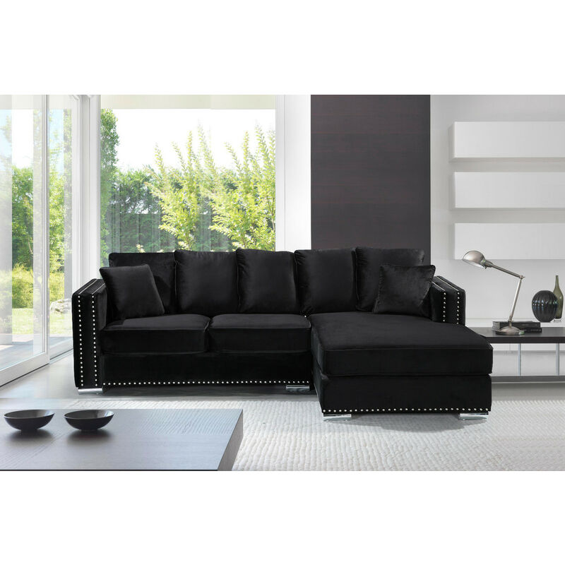 

Sofa Inok negro terciopelo es la perfecta combinación entre firmeza ,5 plazas