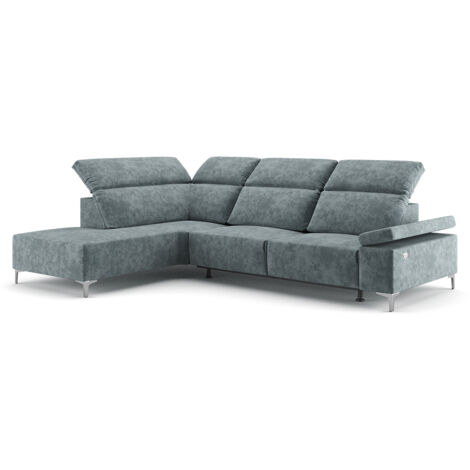 Sofa L Form James, Grau, 301 x 218 cm Linke Ecke, Vitalispa