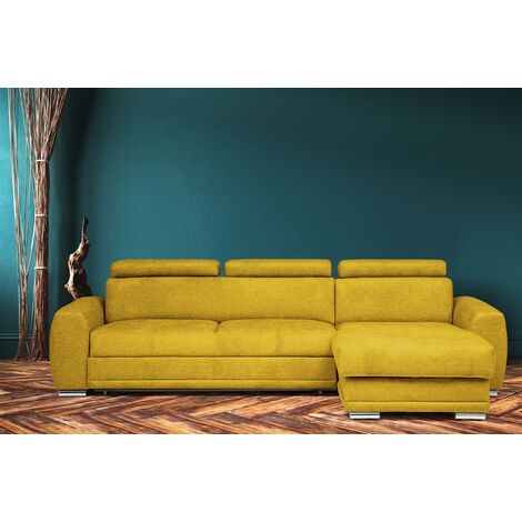 Sofa L-Form Moon Mini beidseitig - mit Schlaffunktion - Gelb - Gelb