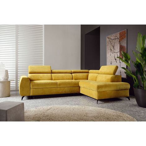 Sofa L-Form Stille rechts - mit Schlaffunktion - Gelb - Gelb