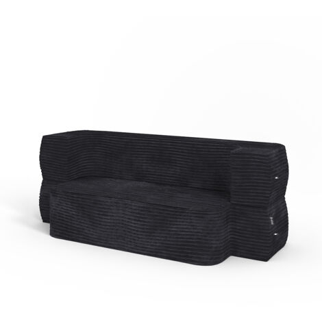 Sofa Lille, Schwarz, 190 cm mit Schlaffunktion, Vitalispa
