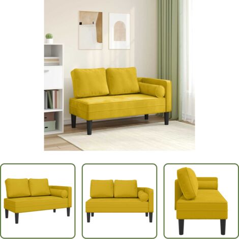 Sofá lounge -  Sofá diván con cojines terciopelo amarillo