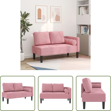 Sofá lounge -  Sofá diván con cojines terciopelo rosa