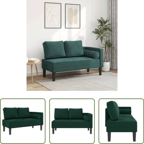 Sofá lounge -  Sofá diván con cojines terciopelo verde oscuro