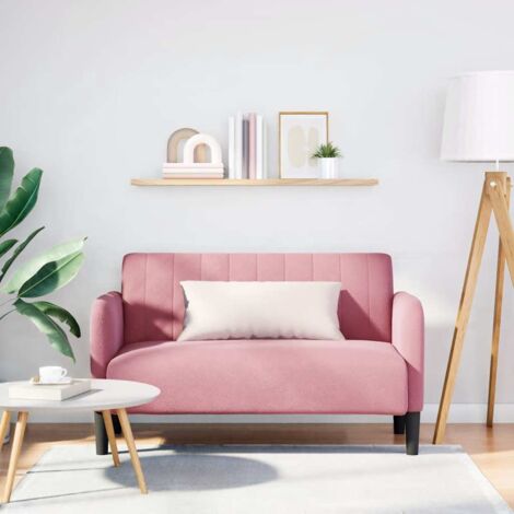 Sofá Loveseat terciopelo rosa 109 cm vidaXL
