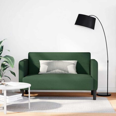 Sofá Loveseat verde oscuro 109 cm tejido de pana vidaXL