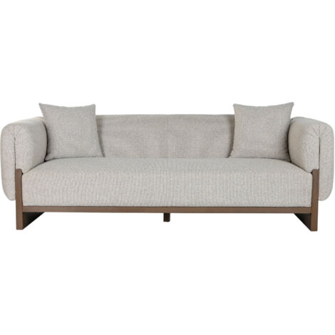 Sofa Madera De Boj Poliester 220X95X77 Crudo