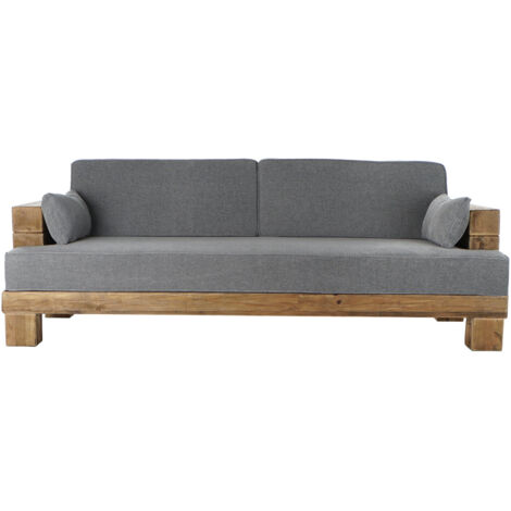 Sofa Madera Reciclada Poliester 224X95X82 Gris