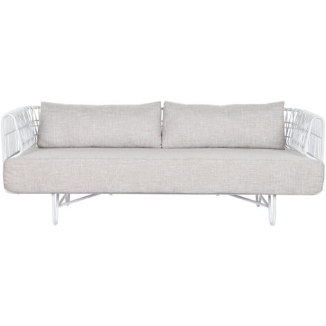 Sofa Metal Poliester 180X66X66 Blanco