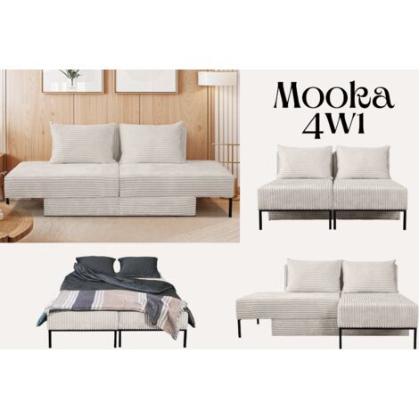 Sofa mit schlaffunktion,  Ecksofa, Betten, Liegestuhl,  MOOKA 4in1-Multifunktions-System, stoff Velo