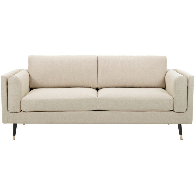

Sofá moderno 3 plazas de tela beige capuchino jaspeado STING