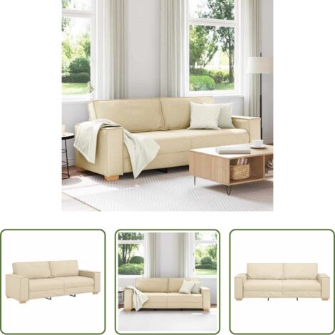Sofá moderno -  Sofá Crema 220 x 80 x 84 cm tela