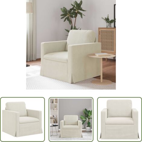 Sofá moderno -  Sofá Crema 78 x 78 x 80 cm Terciopelo