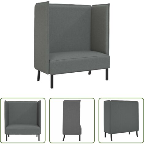 Sofá moderno -  Sofa de Espalda Alta 101cm Gris oscuro tela