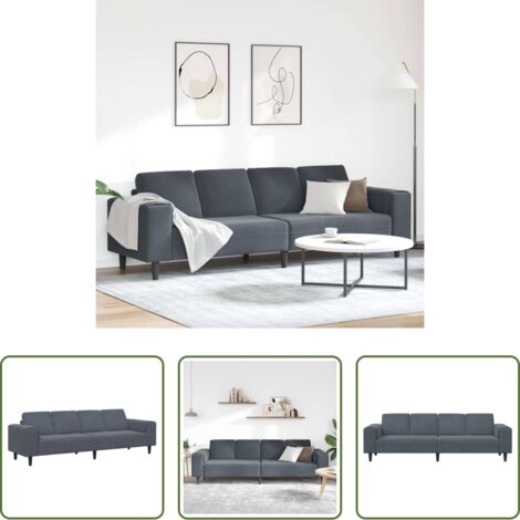 Sofá moderno -  Sofá de sala Gris oscuro 250 x 77 x 76 cm
