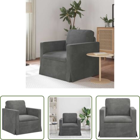 Sofá moderno -  Sofá Gris oscuro 78 x 78 x 80 cm Terciopelo