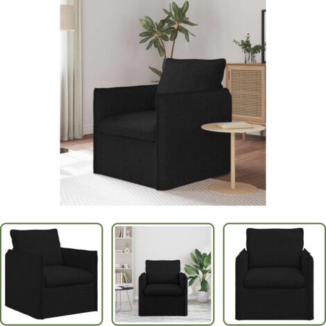 Sofá moderno -  Sofá Negro 195 x 82 x 85 cm tela