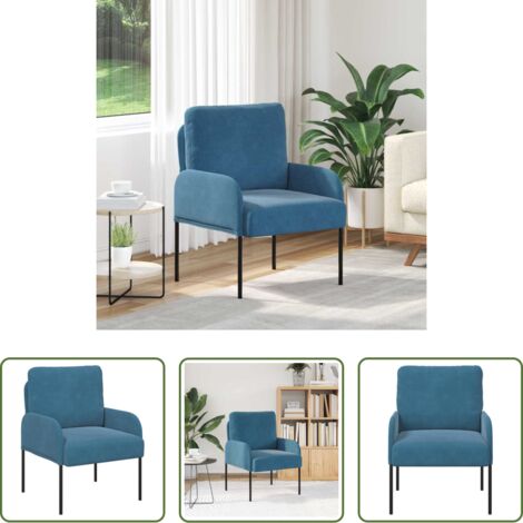 Sofá moderno -  Sofás con cojín 55cm Azul Madera contrachapada
