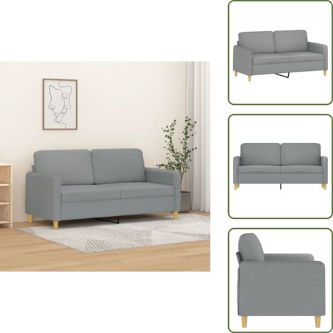 Sofá moderno - vidaXL Sofá de 2 plazas de tela gris claro 140 cm - Sofá para sala