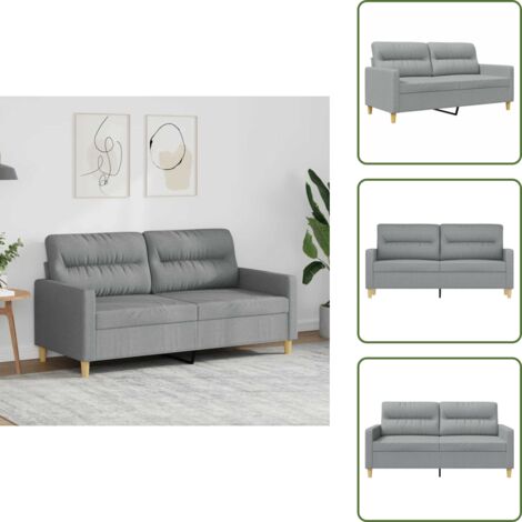 Sofá moderno - vidaXL Sofá de 2 plazas de tela gris claro 140 cm - Sofá para sala