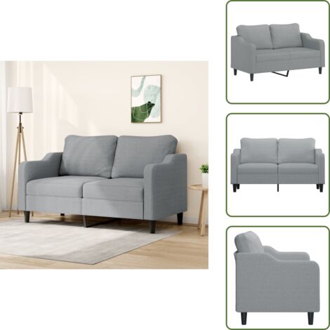 Sofá moderno - vidaXL Sofá de 2 plazas de tela gris claro 140 cm - Sofá para sala