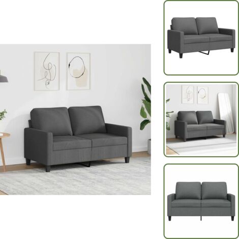 Sofá moderno - vidaXL Sofá de 2 plazas de tela gris oscuro 120 cm - Sofá para relajarse