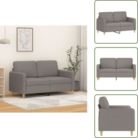 Sofá moderno - vidaXL Sofá de 2 plazas de tela gris taupé 120 cm - Sofá de metal