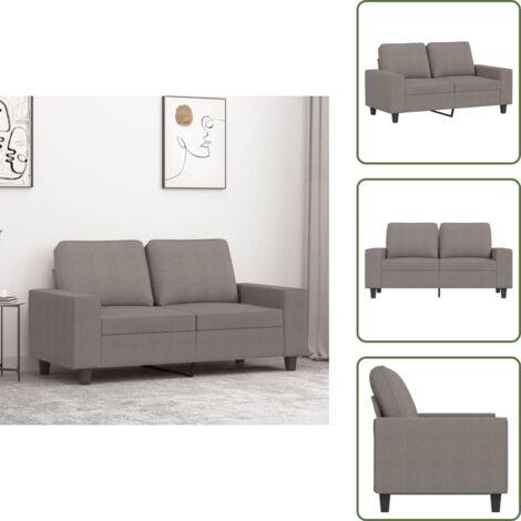 Sofá moderno - vidaXL Sofá de 2 plazas de tela gris taupé 120 cm - Sofá de metal