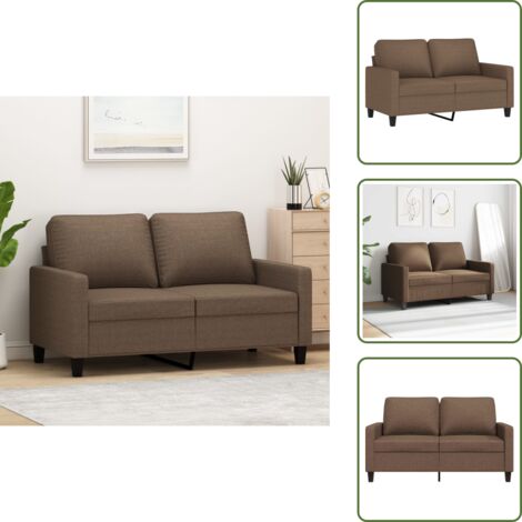 Sofá moderno - vidaXL Sofá de 2 plazas de tela marrón 120 cm - Sofá para sala