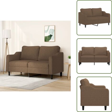 Sofá moderno - vidaXL Sofá de 2 plazas de tela marrón 140 cm - Sofá de casa