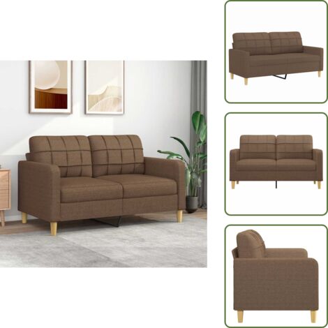 Sofá moderno - vidaXL Sofá de 2 plazas de tela marrón 140 cm - Sofá de cuero sintético