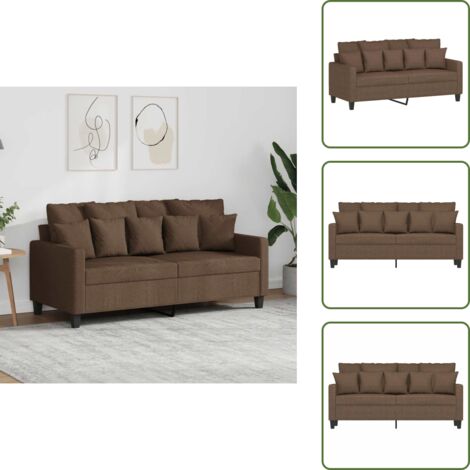 Sofá moderno - vidaXL Sofá de 2 plazas de tela marrón 140 cm - Sofá de cuero sintético