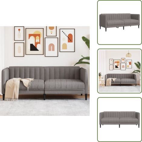 Sofá moderno - vidaXL Sofá de 2 plazas tela gris taupe - Sofá de salón