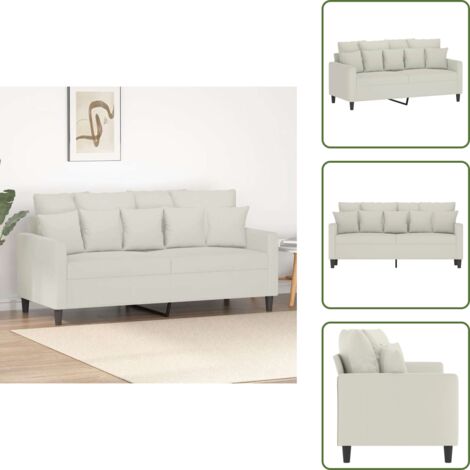 Sofá moderno - vidaXL Sofá de 2 plazas terciopelo color crema 140 cm - Sofá cómodo