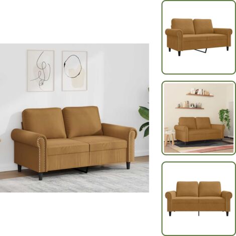 Sofá moderno - vidaXL Sofá de 2 plazas terciopelo marrón 120 cm - Sofá cómodo