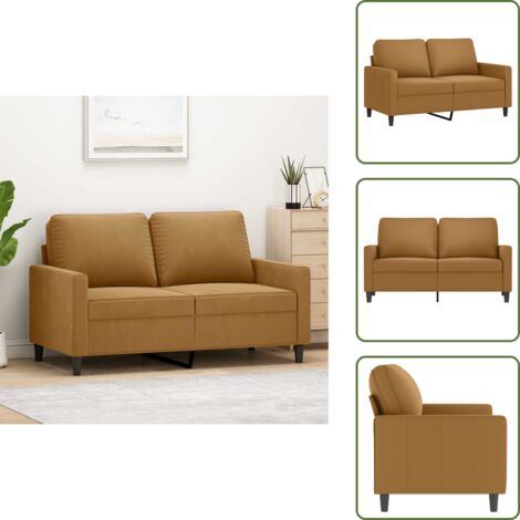 Sofá moderno - vidaXL Sofá de 2 plazas terciopelo marrón 120 cm - Sofá cómodo