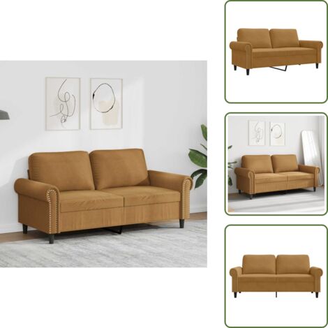 Sofá moderno - vidaXL Sofá de 2 plazas terciopelo marrón 140 cm - Sofá de sala